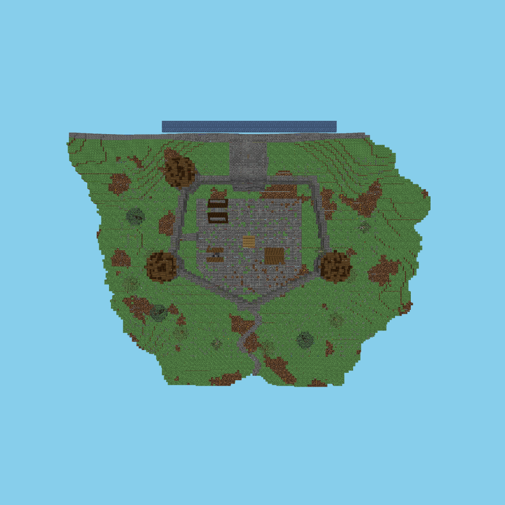 Cliffside Keep — Fortaleza medieval top view