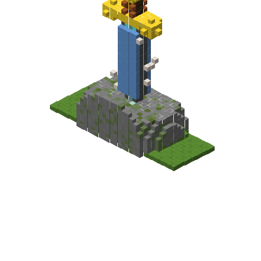 Diamond Sword in Stone (Phase 1), isometric render