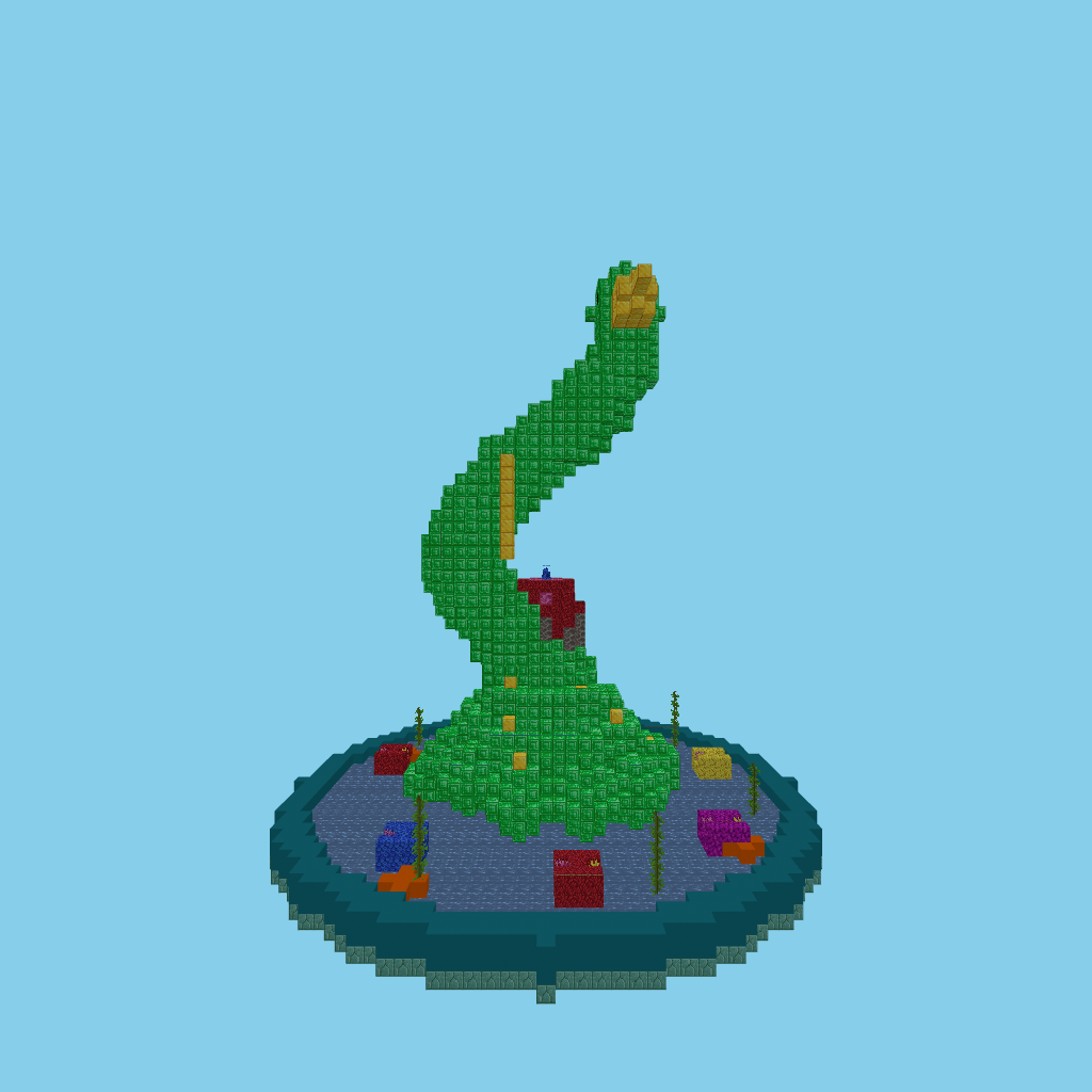 Emerald-Gold Seahorse Reef Statue front view
