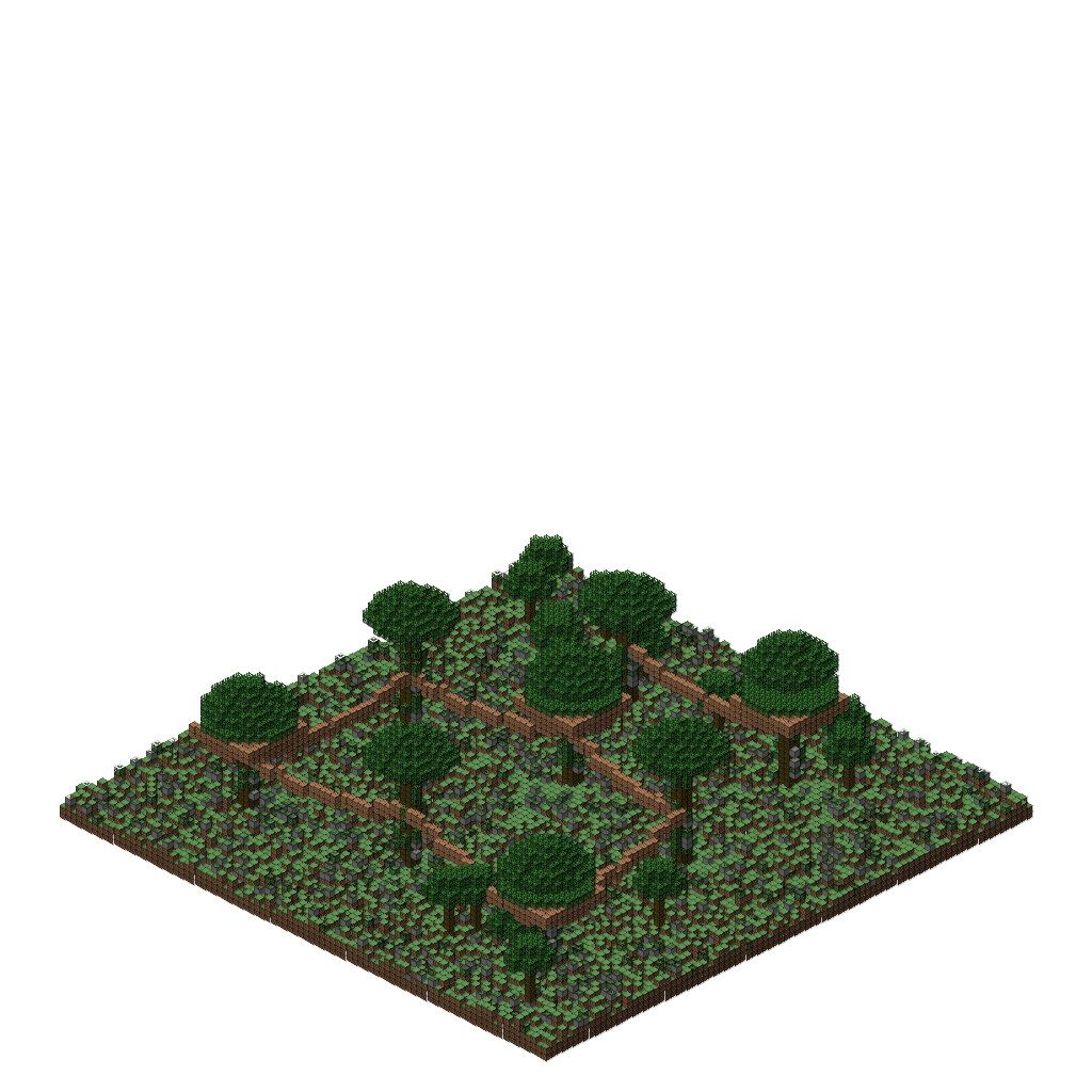 Jungle Treehouse Village, isometric render