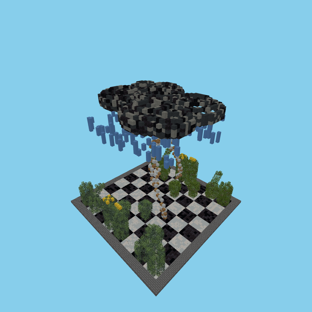 Ajedrez-Tormenta-Jardín, isometric render