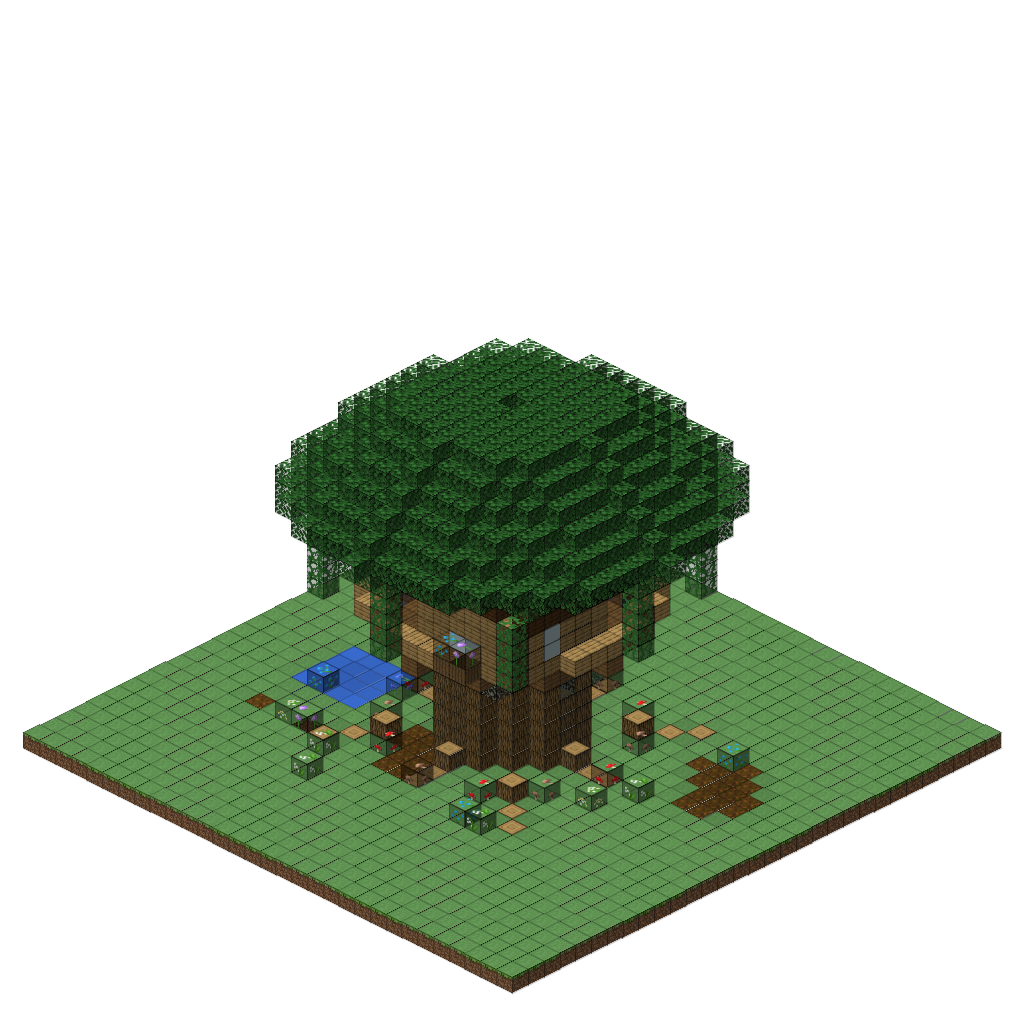 Enchanted Treehouse, isometric render