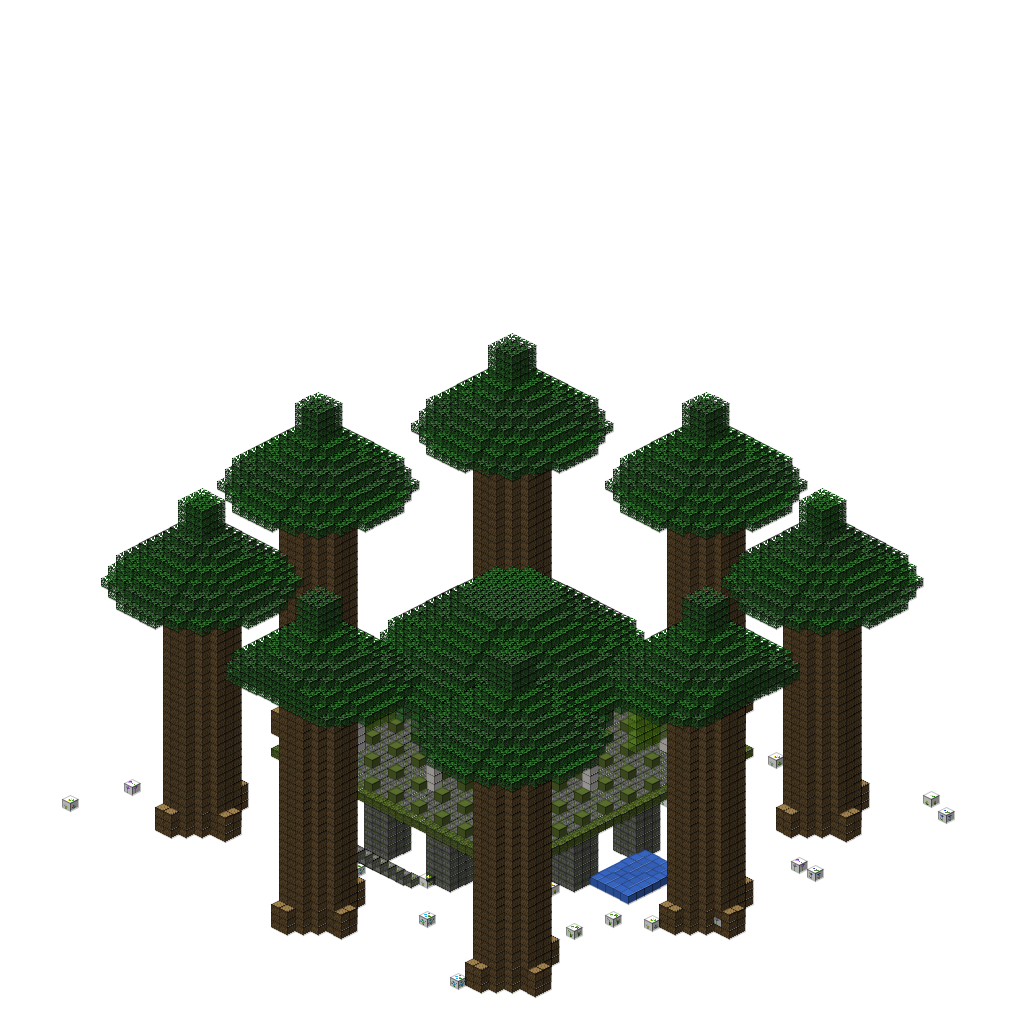 Elven Forest Temple, isometric render