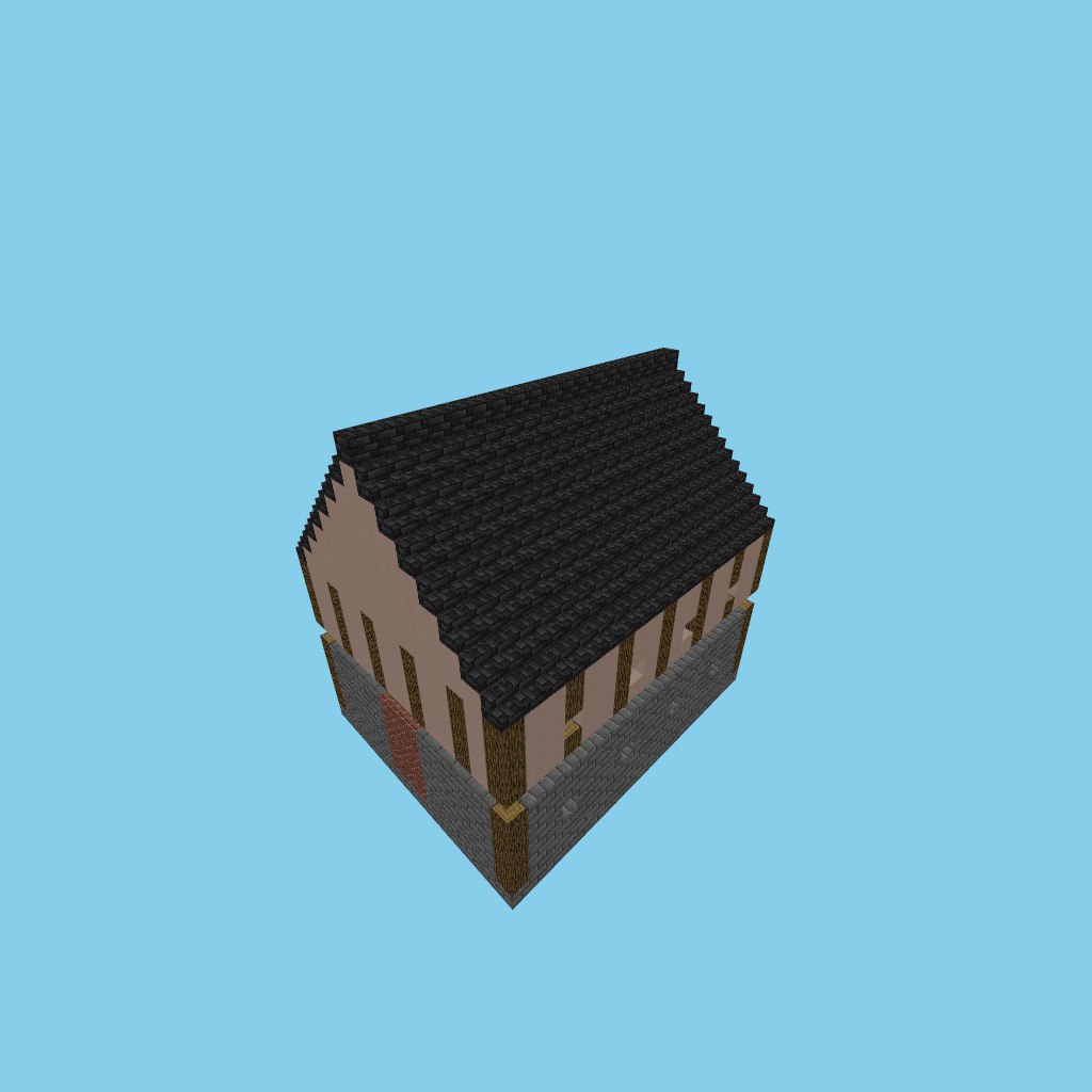[autoeval bare] village guildhall, isometric render