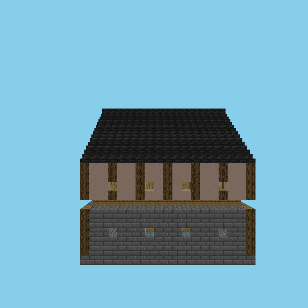 [autoeval bare] village guildhall side view