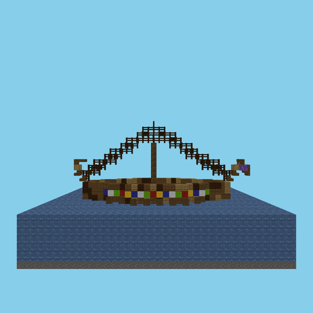Viking longship (guided) front view