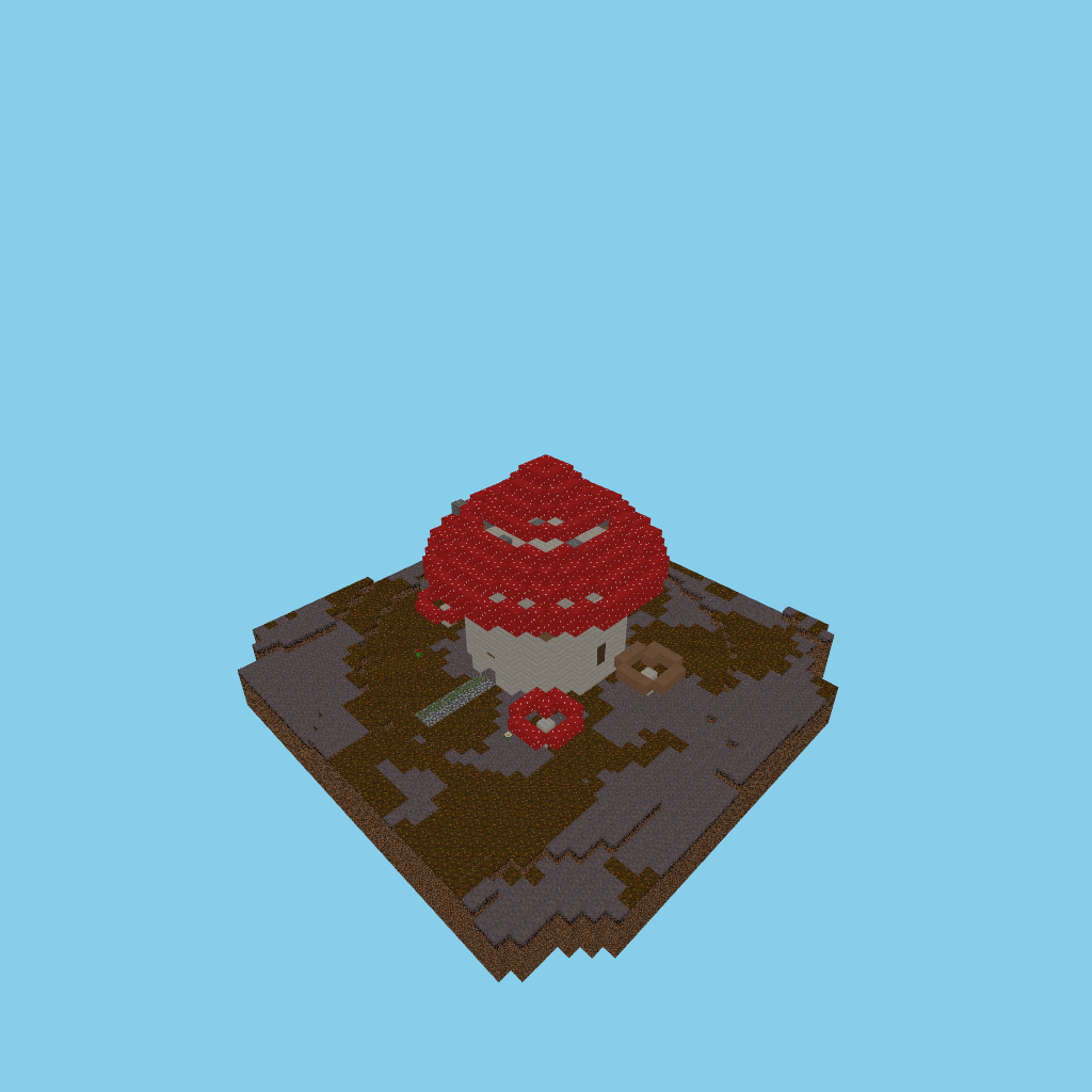 Mushroom house (vs-osu, guided), isometric render