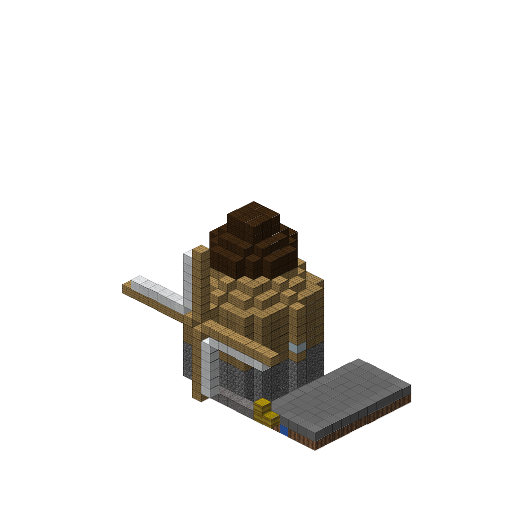 Medieval Windmill with Wheat Field (Group B), isometric render