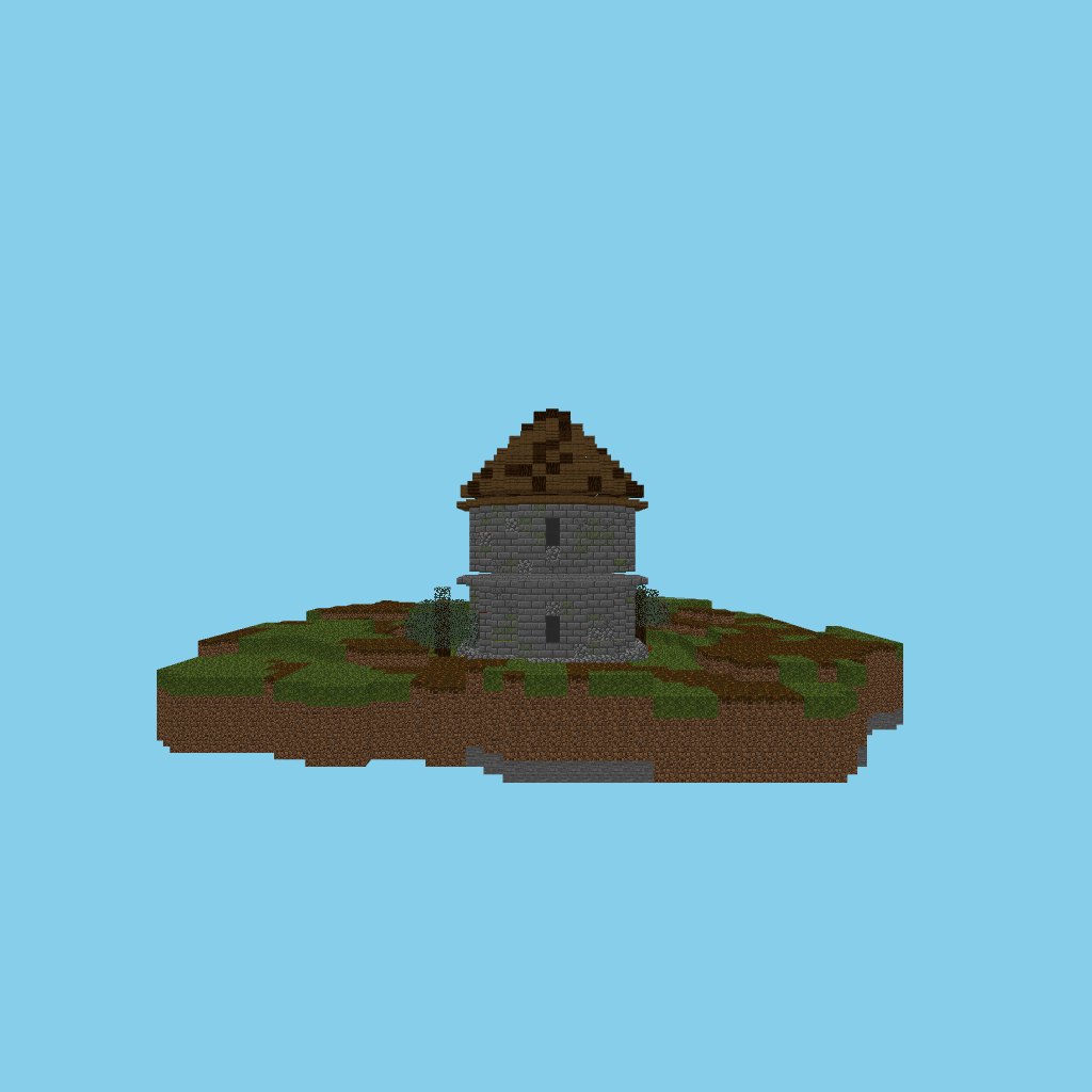 B-guided round watchtower front view