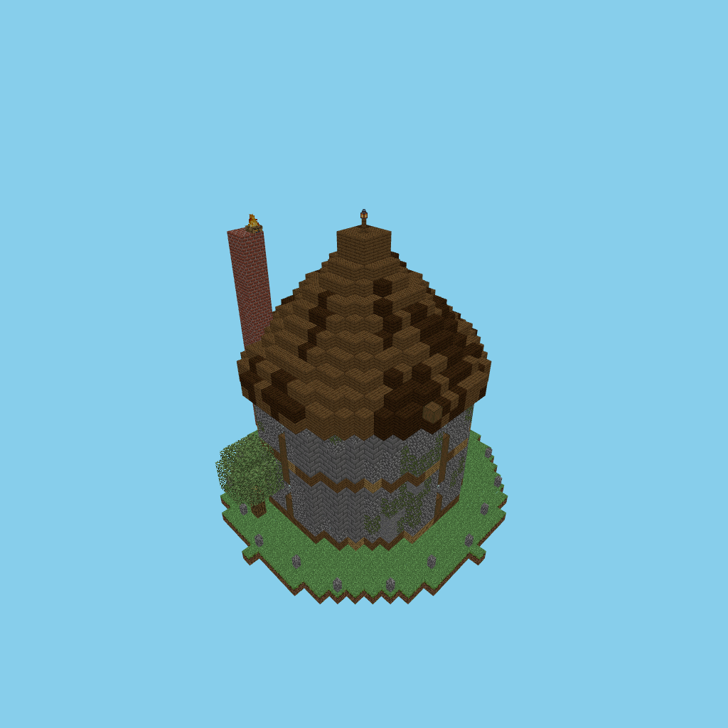 Round cottage guided G3, isometric render