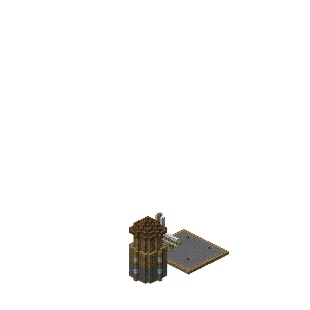 Medieval Windmill with Wheat Field (Group A), isometric render