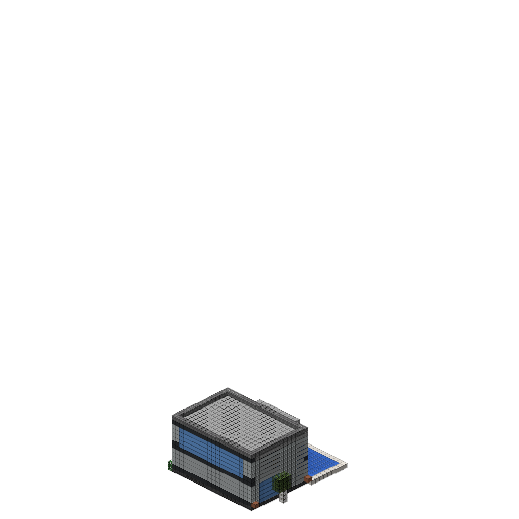Modern Luxury House with Pool (Group A), isometric render