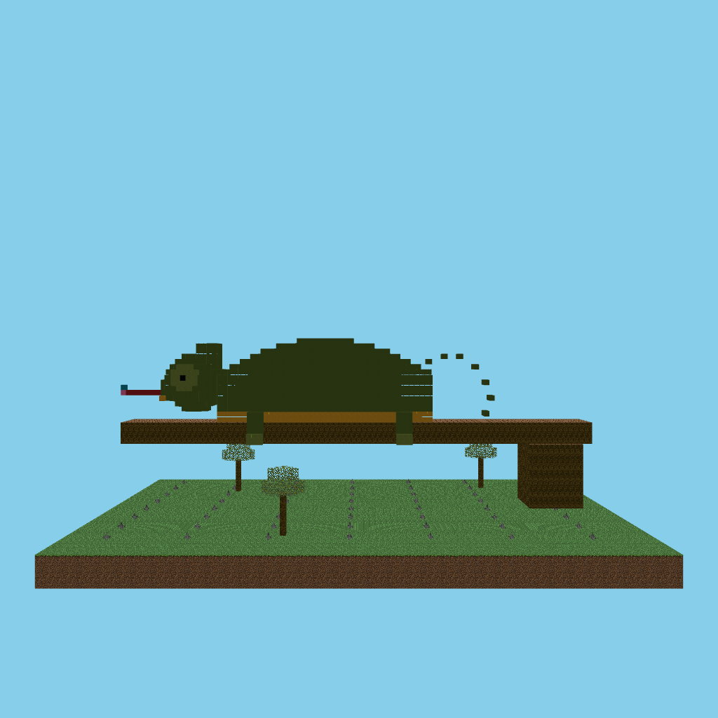 Colossal chameleon on a branch (bare) side view