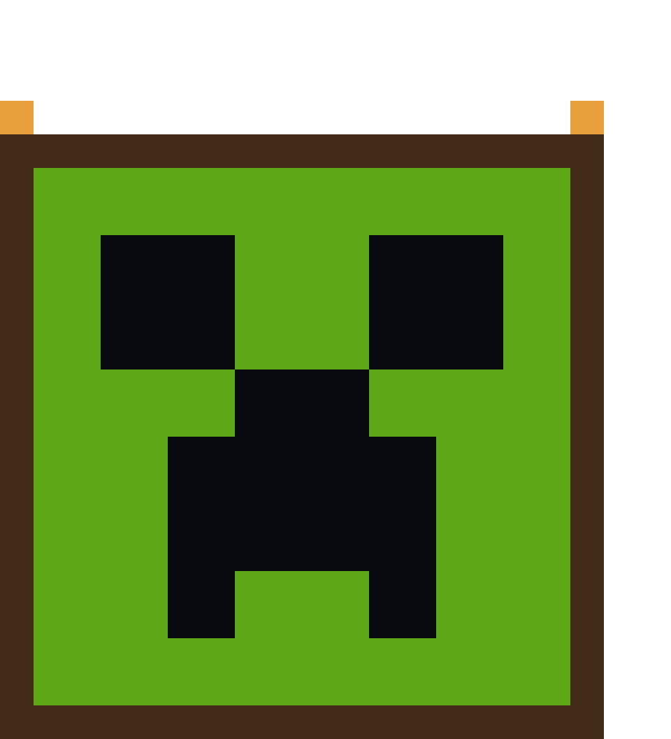 Pixel Art Creeper Face (Group A) front view