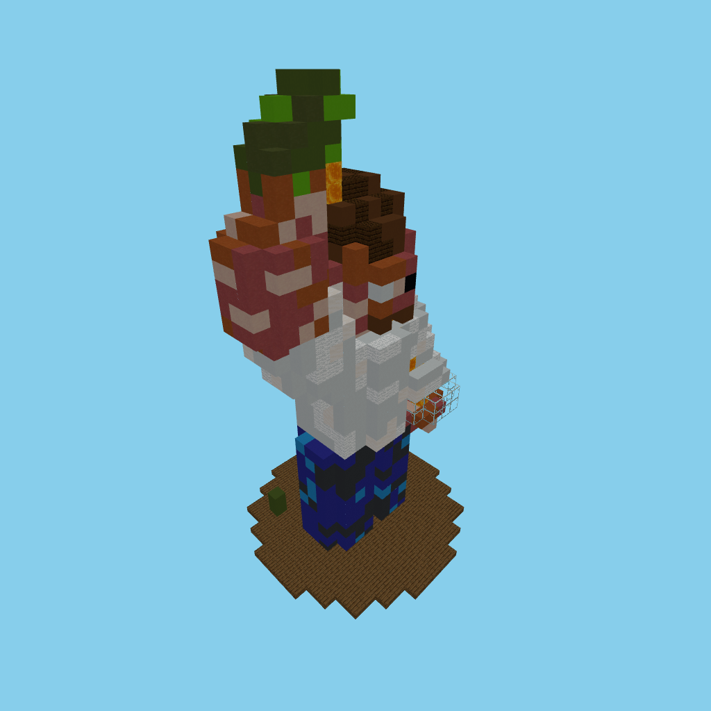 Asturiano escanciando sidra, isometric render