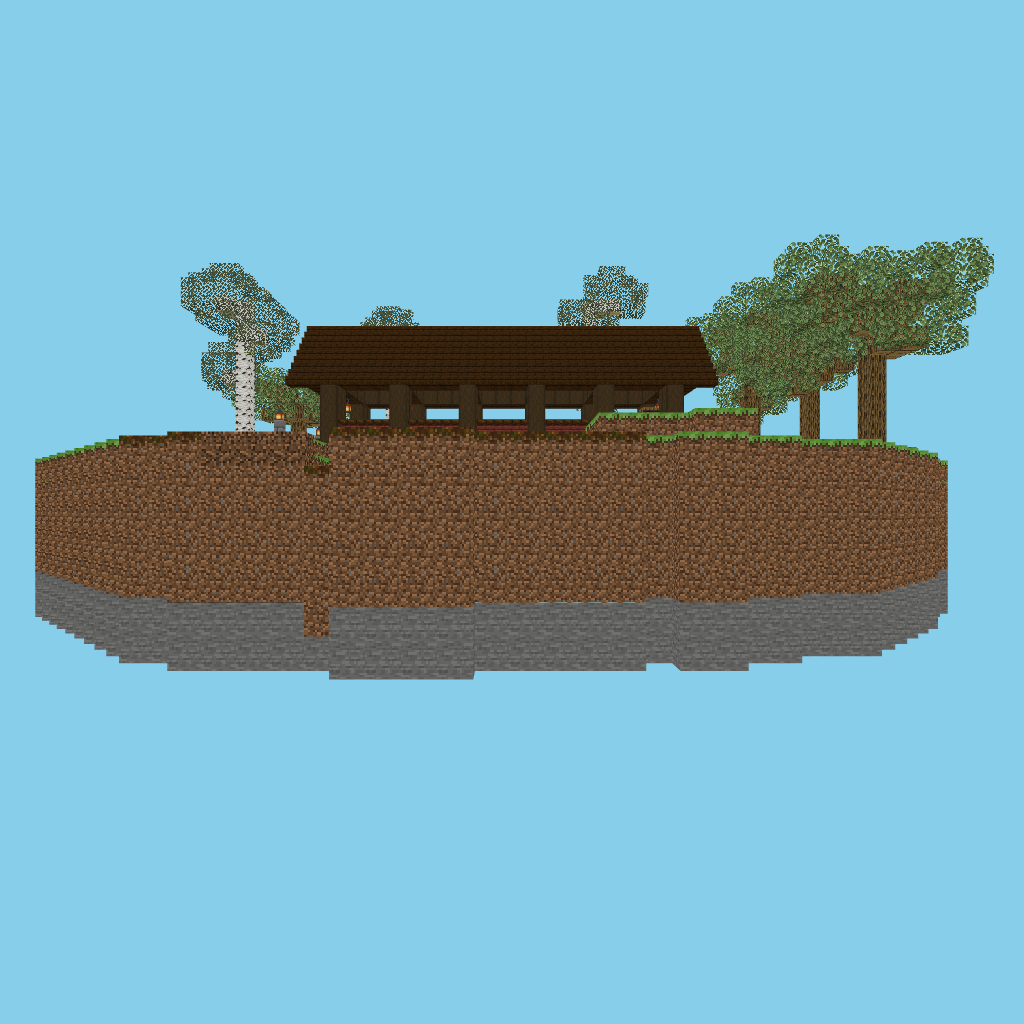 [autoeval-param] Covered wooden bridge front view