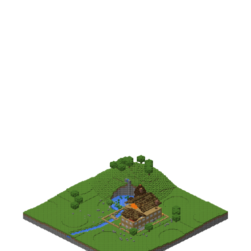 Country Manor Estate, isometric render