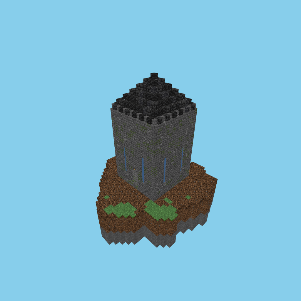 Mask Demo - Gothic Watchtower 20260605, isometric render