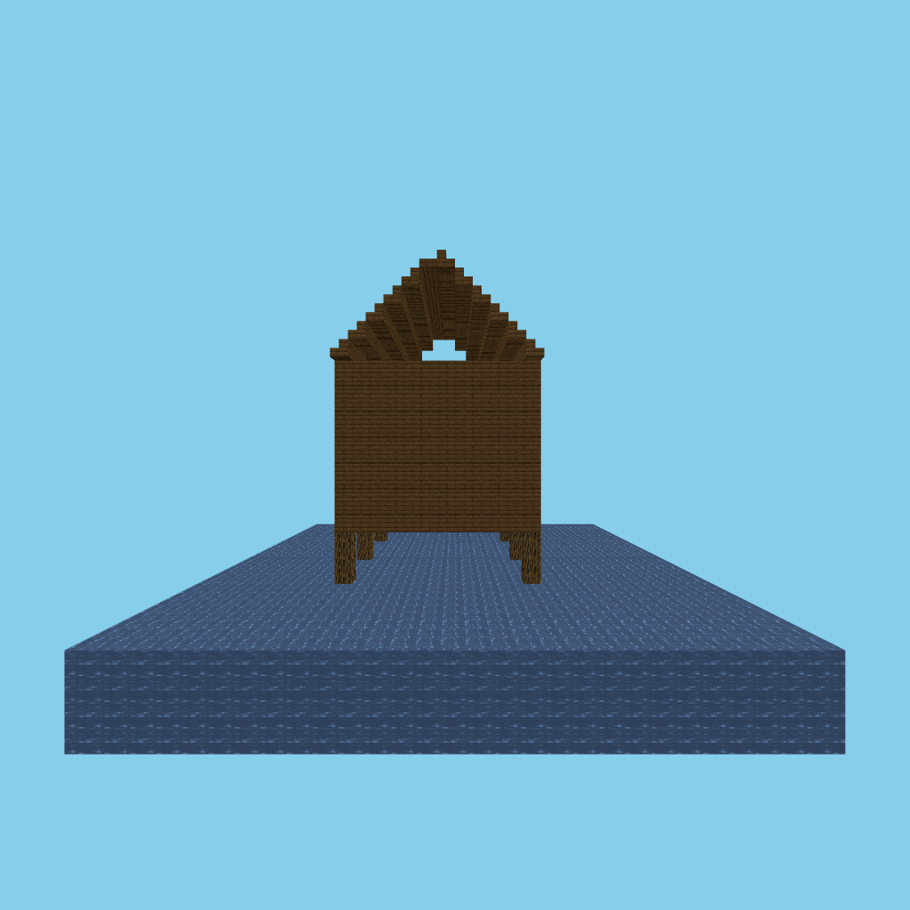 Stilt fishing cottage (bare) side view