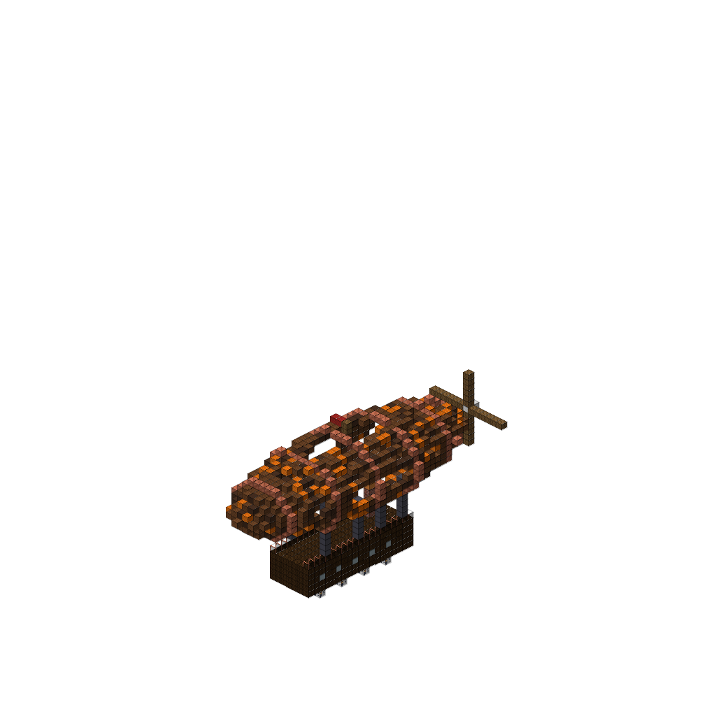Steampunk Airship, isometric render