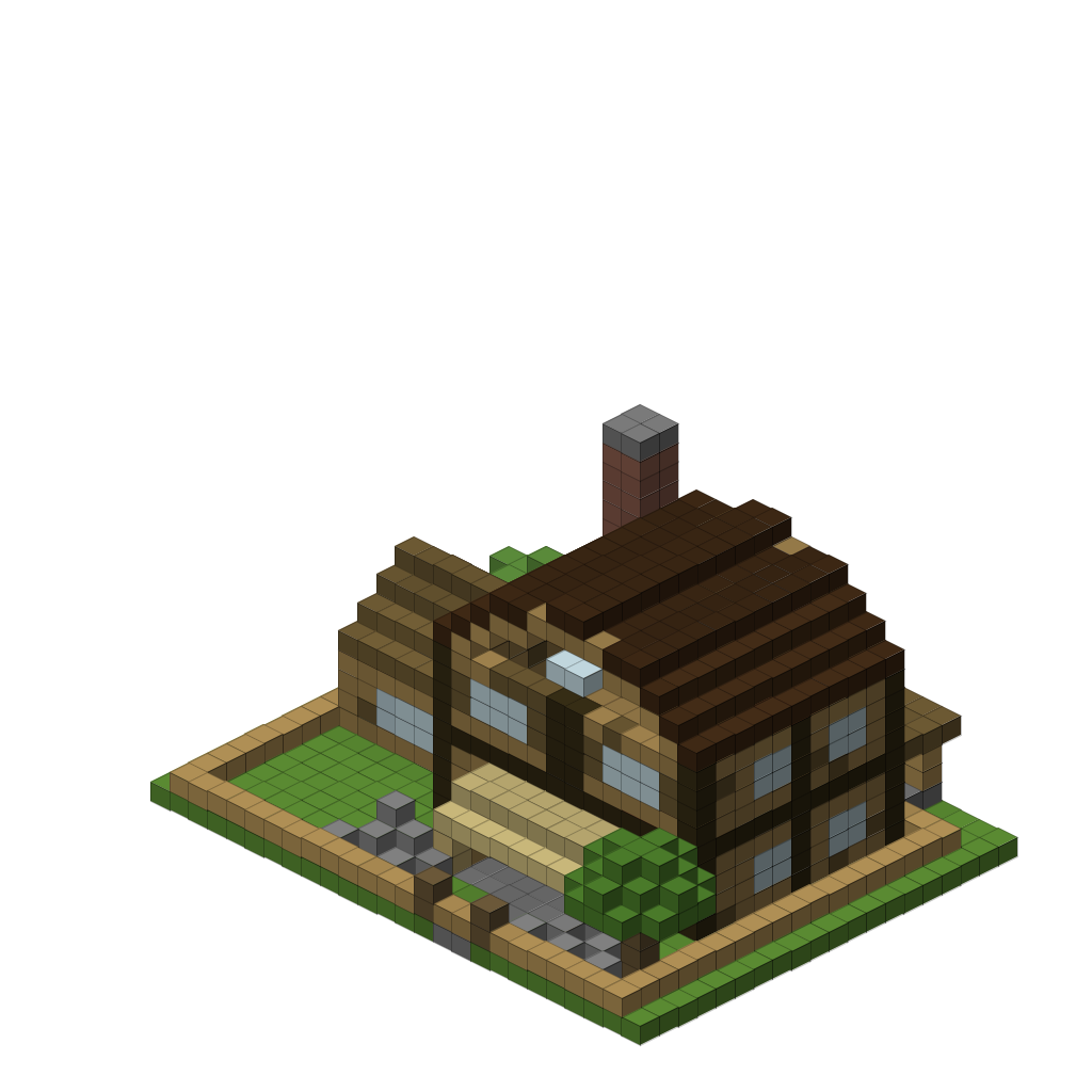 English Country Cottage, isometric render