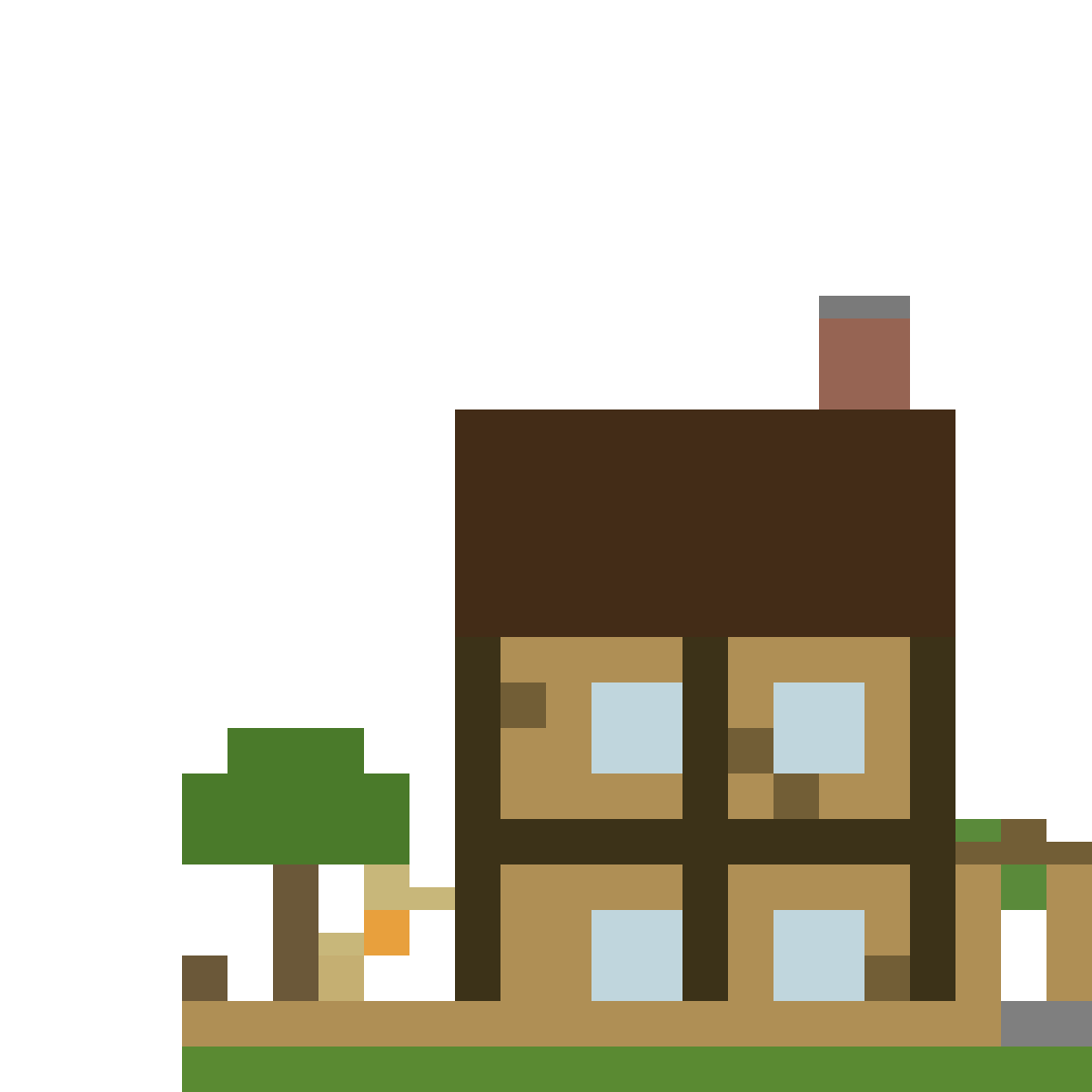 English Country Cottage side view