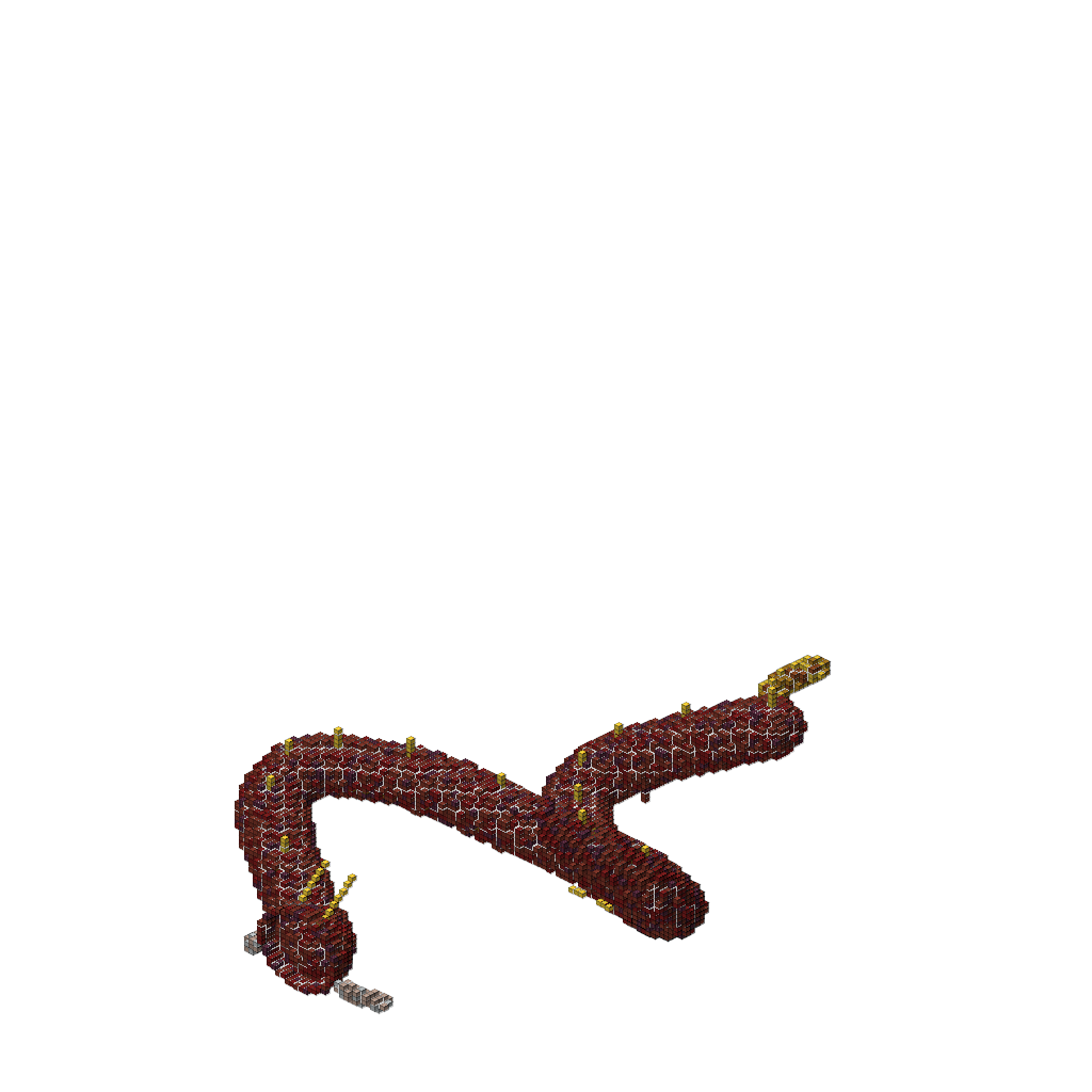 Chinese Dragon (Long Body), isometric render