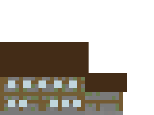 Medieval Hotel with Tavern front view
