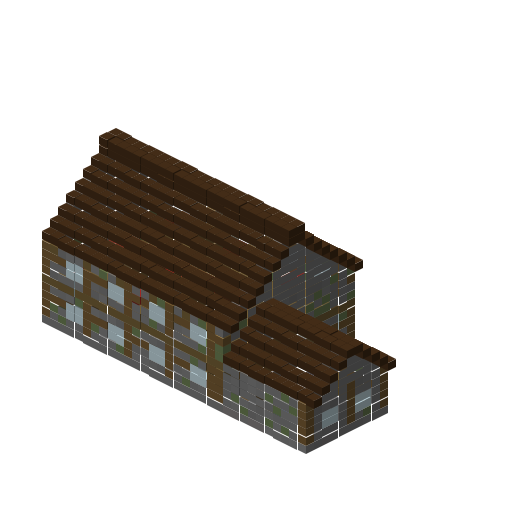 Medieval Hotel with Tavern, isometric render