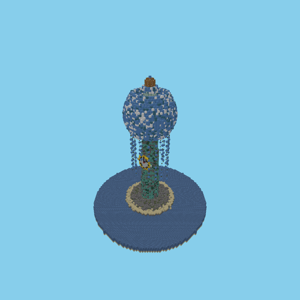 Faro-Medusa-Reloj, isometric render
