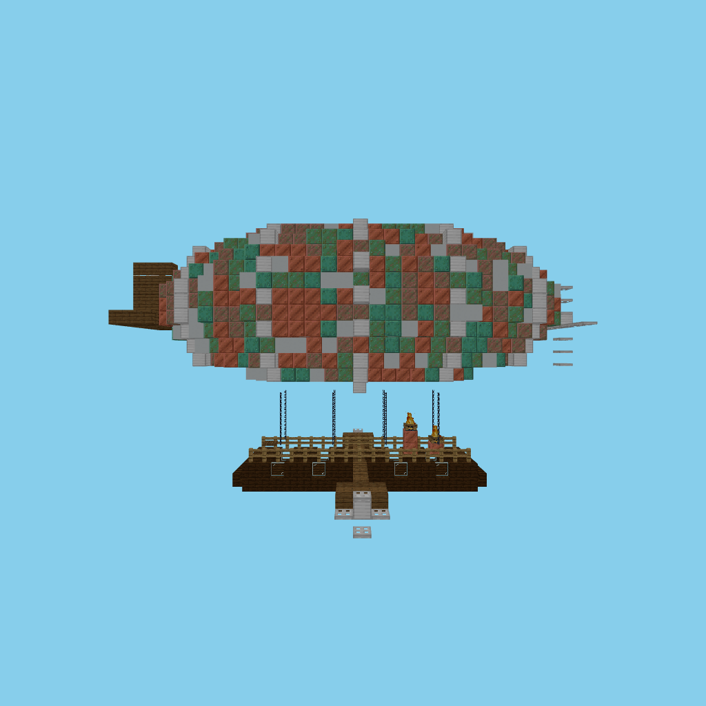 [autoeval guided] steampunk airship front view
