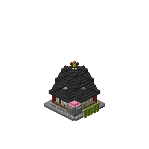 Japanese Castle, isometric render