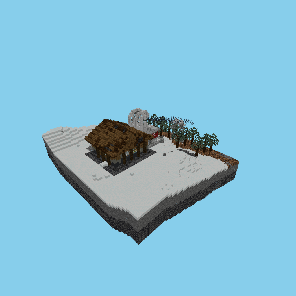 Alpine cable-car summit station (guided) isometric view