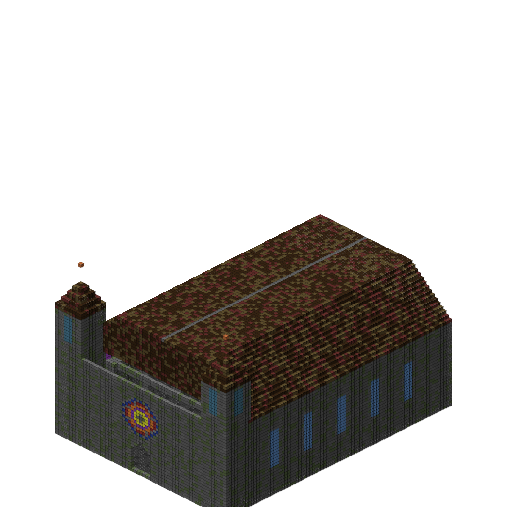 Gothic Cathedral, isometric render