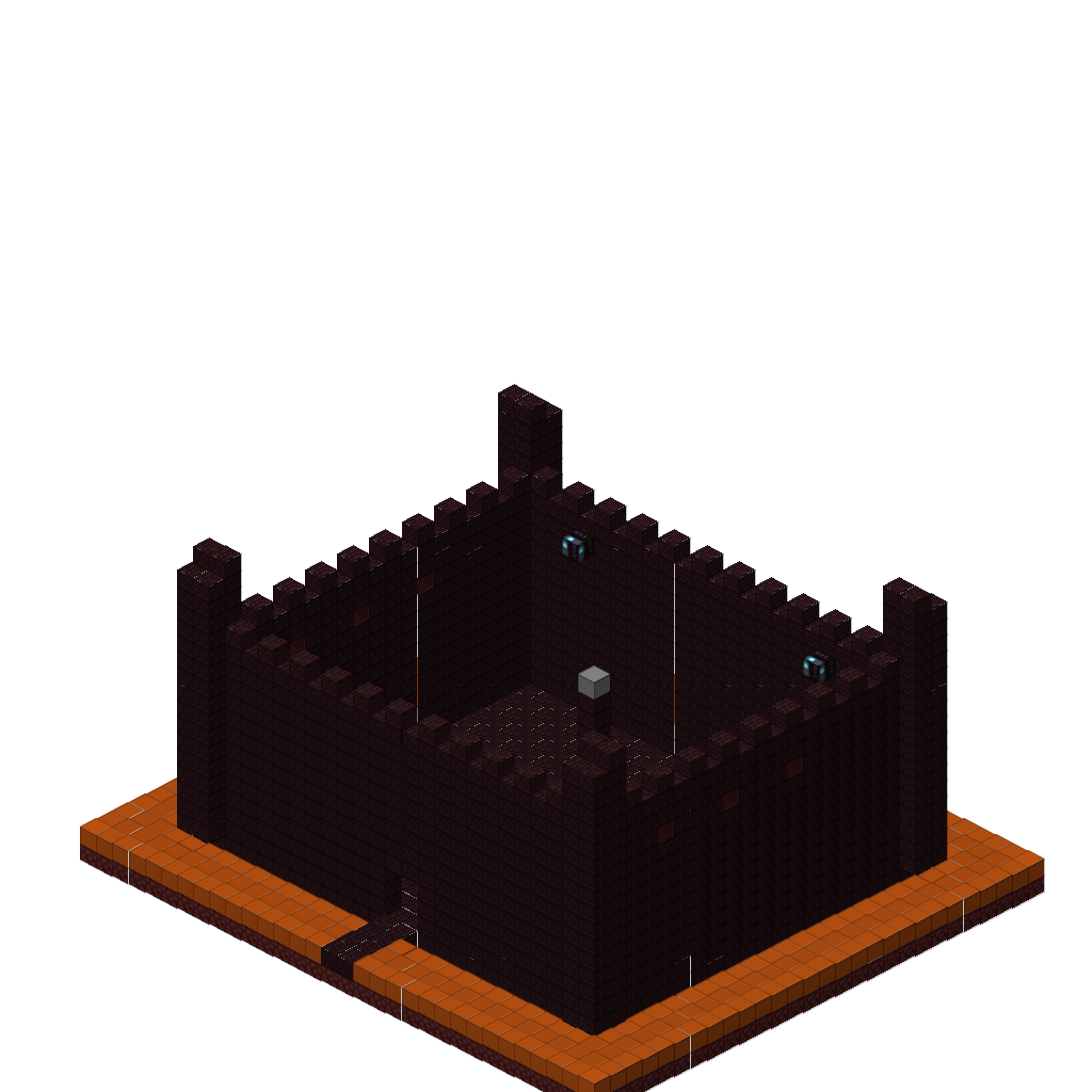 Nether Fortress with Lava Moat (Group B), isometric render