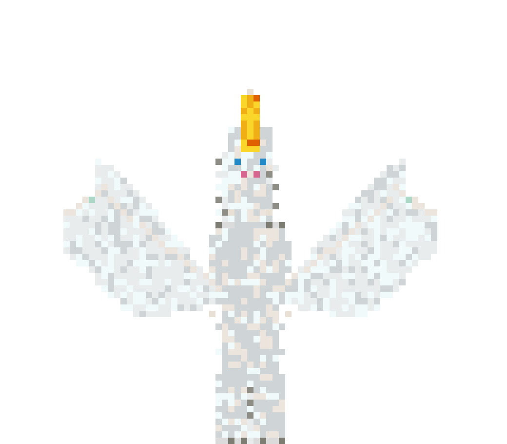 White Unicorn with Angel Wings back view