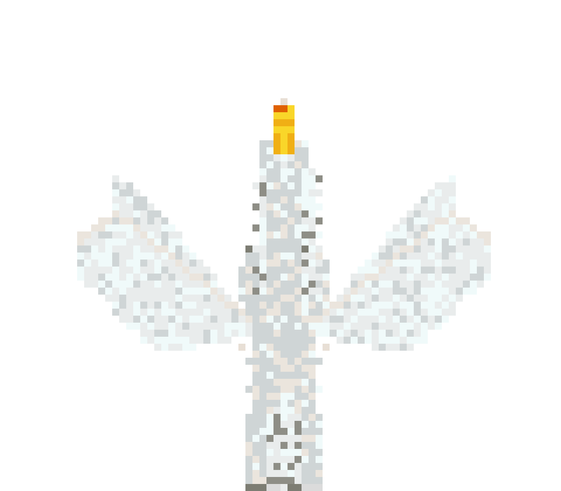 White Unicorn with Angel Wings front view