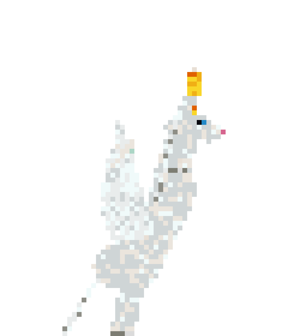 White Unicorn with Angel Wings side view