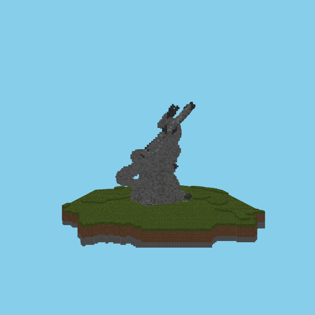 Coiled Stone Dragon on Rocky Crag side view