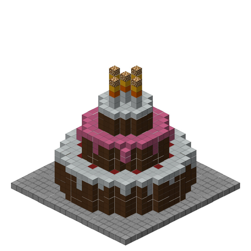Giant Minecraft Cake, isometric render