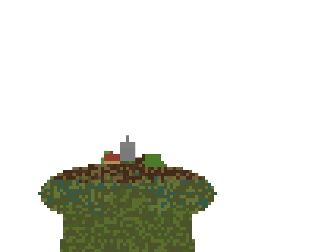 Giant Turtle with Village on Shell front view