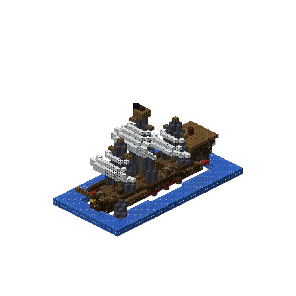 Pirate Ship, isometric render