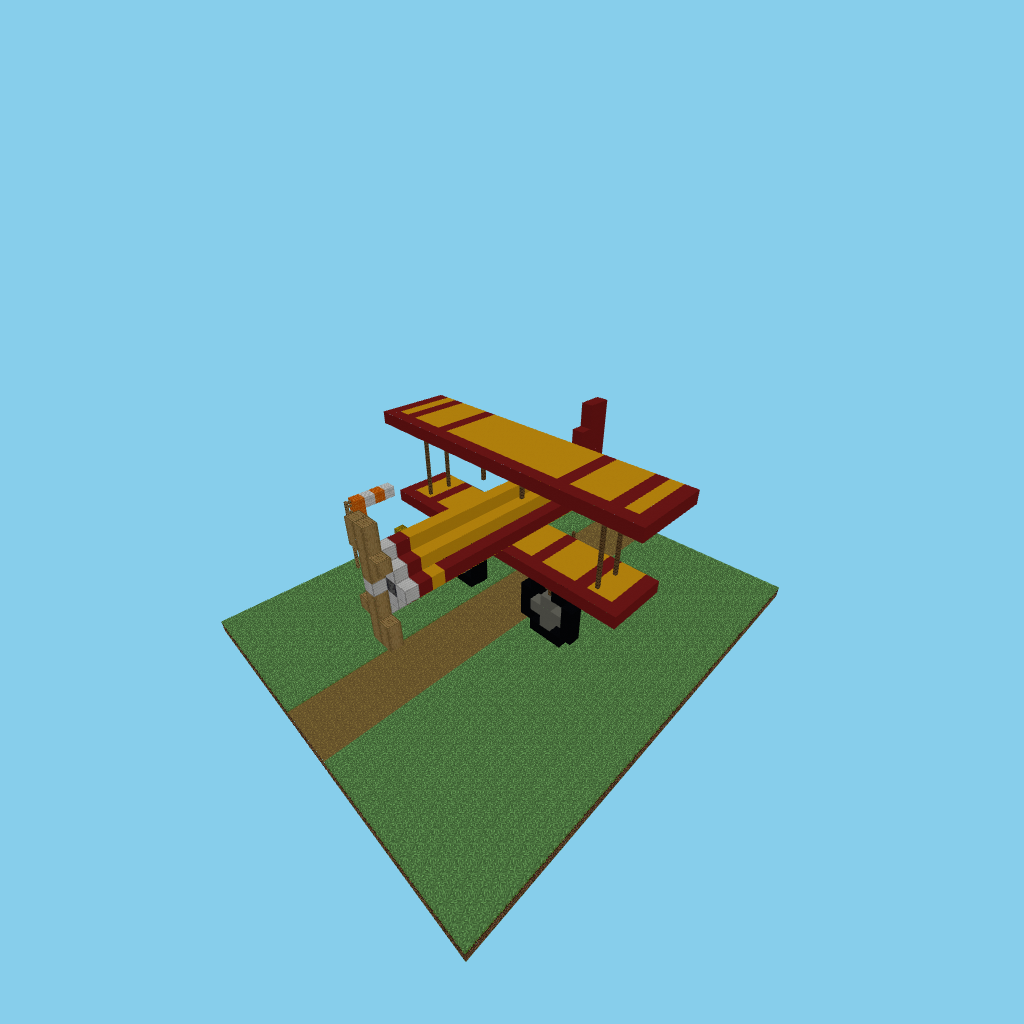Vintage biplane on airstrip