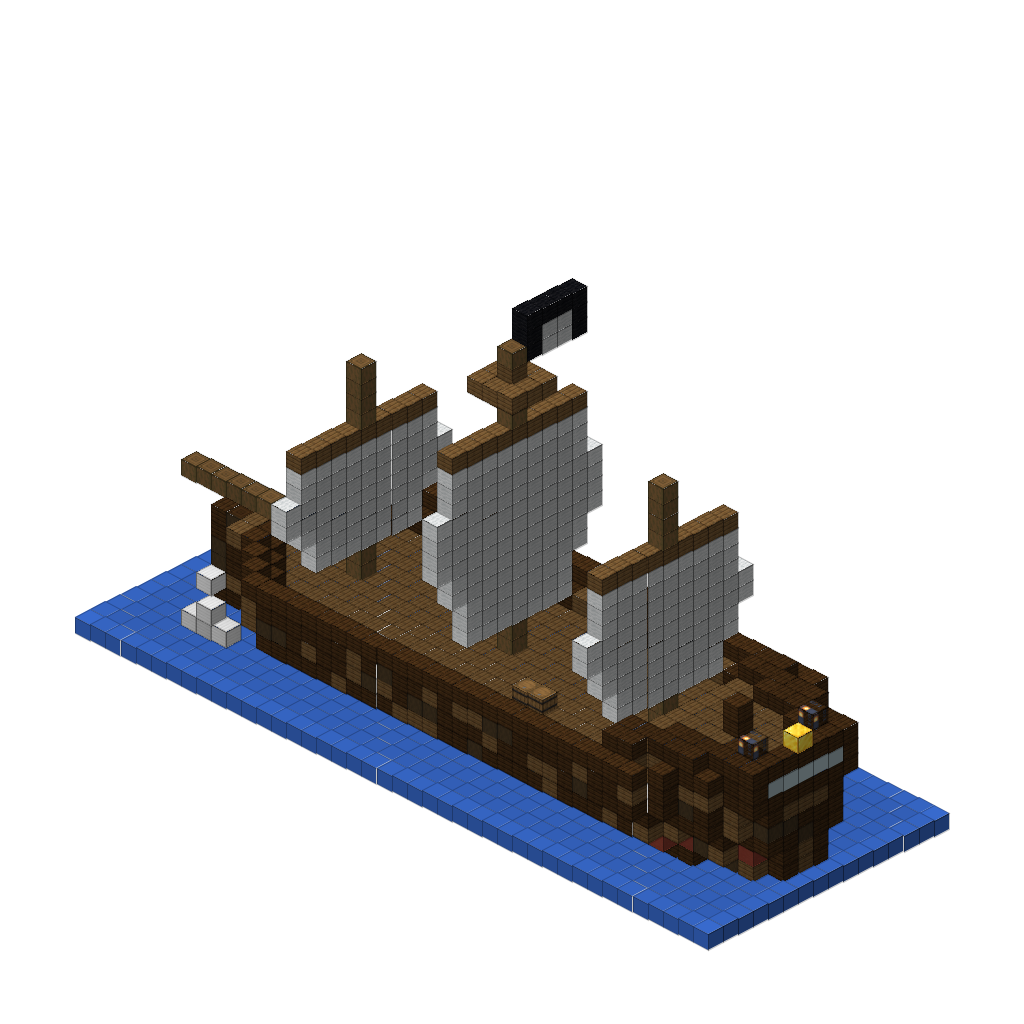 Pirate Ship (Group A), isometric render