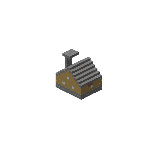 Medieval Cottage, isometric render