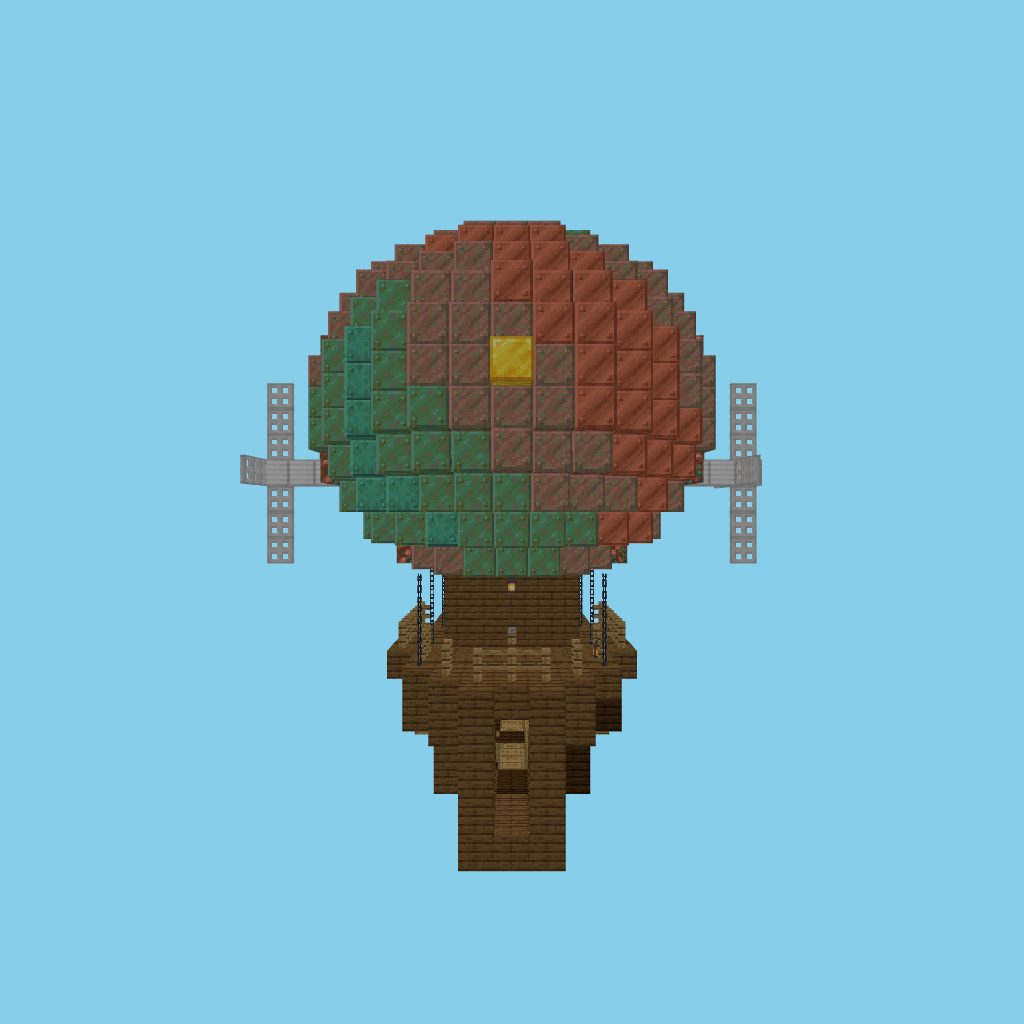 Steampunk airship (guided) front view