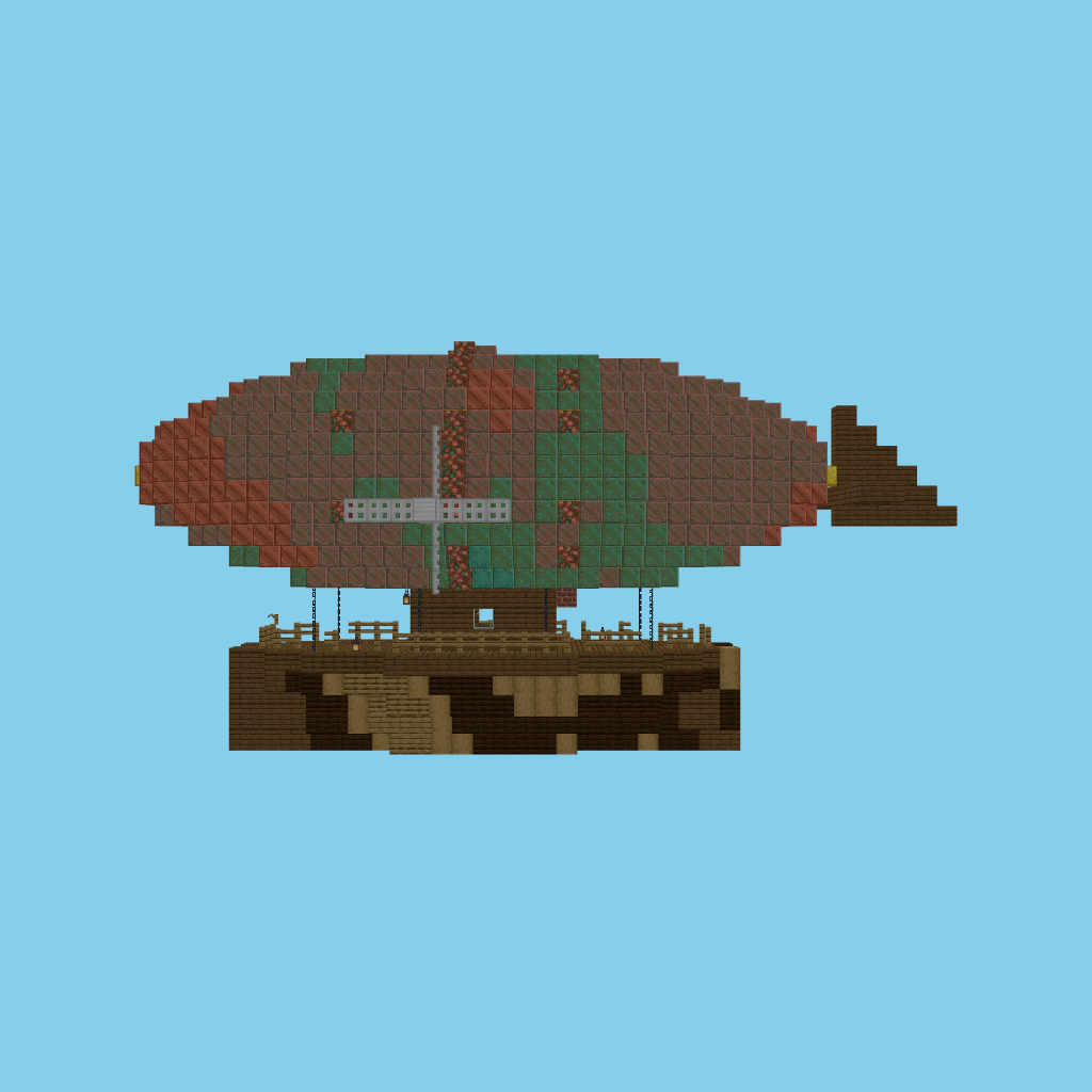 Steampunk airship (guided) side view