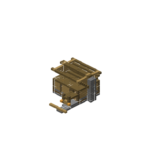 Medieval Cottage v2, isometric render