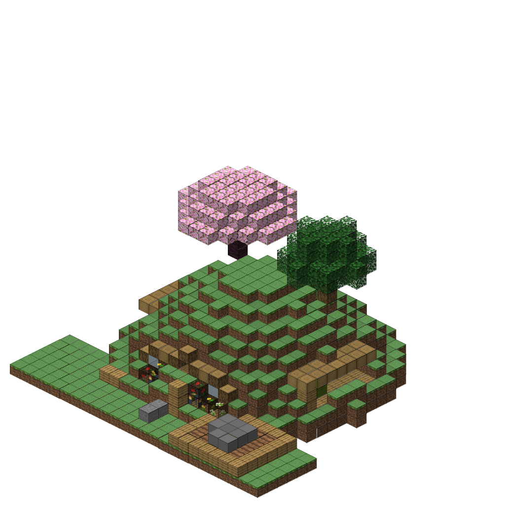 Hobbit Hole Hillside Home, isometric render