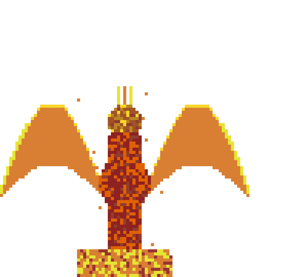 Phoenix Rising from Flames front view